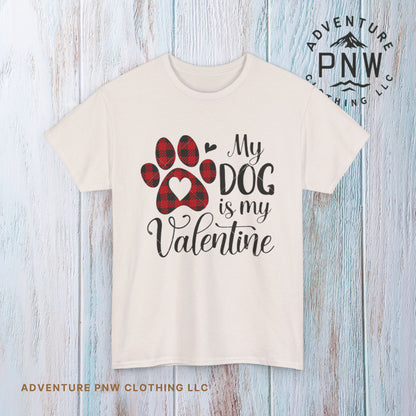 Valentine's Day Dog Lover Tee, Unisex Valentine's Day T-shirt, My Dog is My Valentine Shirt, Valentine's Day Gift, Heart Dog Tee, Love Tee