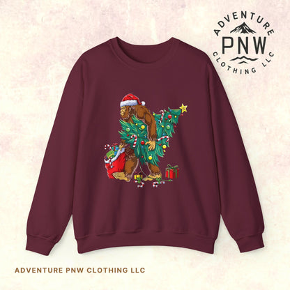 Adventure Bigfoot Christmas Lights Sweatshirt – Unisex Jumper
