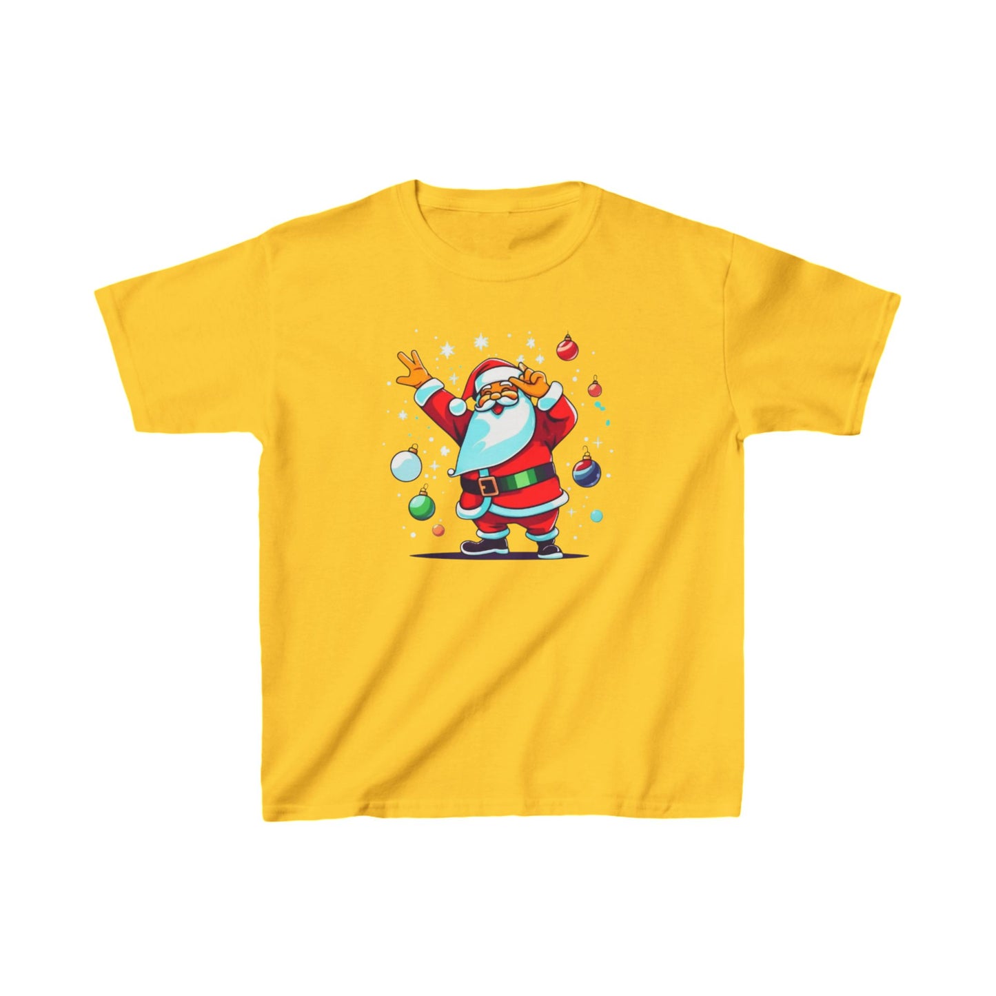 Dabbing Santa Christmas T-shirt | Kids Heavy Cotton™ Tee | Christmas Adventure Outfit