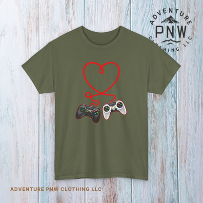 Video Gamer Valentines Day T-Shirt, Gamer Heart Tee, Valentines Gift for Him or Her, Unisex Gaming Shirt, Controller Love  Unisex Shirt