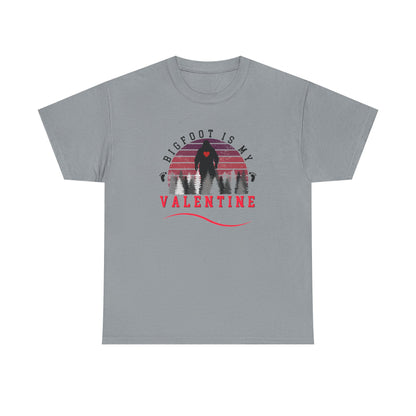Bigfoot Is My Valentine Unisex Tee, Funny Cryptid Gift Shirt, V Day Tshirt, Valentines Day Gift