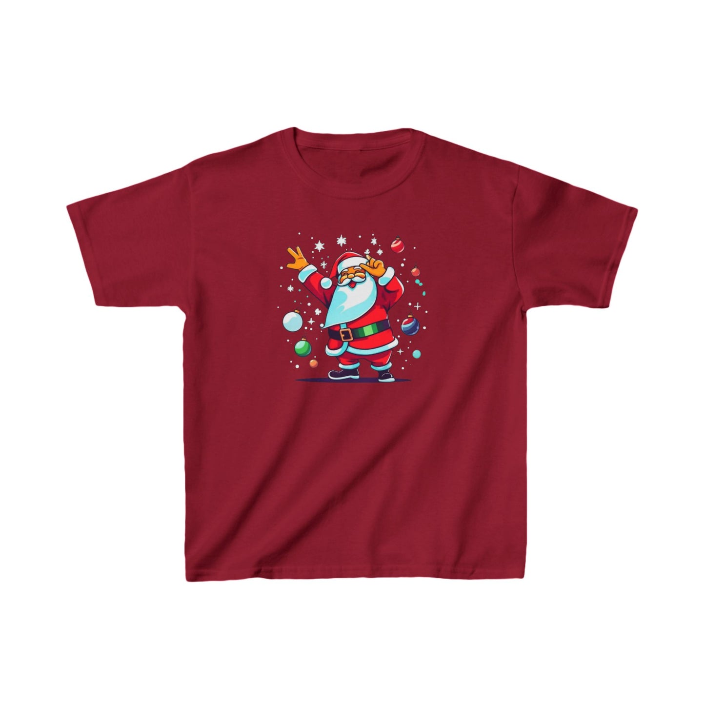 Dabbing Santa Christmas T-shirt | Kids Heavy Cotton™ Tee | Christmas Adventure Outfit