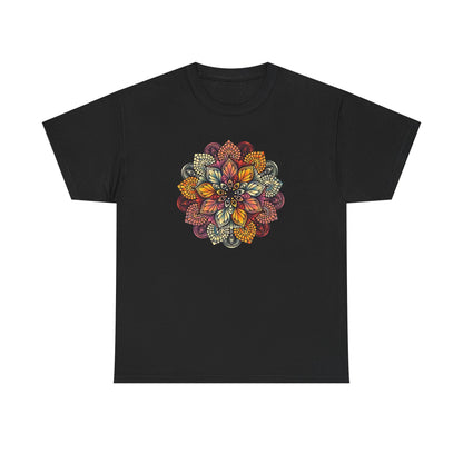 Mandala Floral Printed T Shirt, Women Casual Outdoorsy Tee for Glamping & Hiking, Adventure Shirt, Boho Style Top