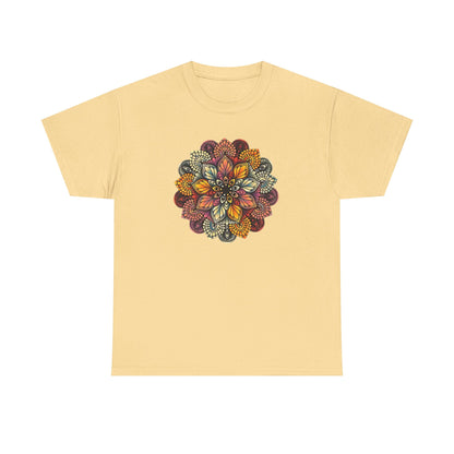 Mandala Floral Printed T Shirt, Women Casual Outdoorsy Tee for Glamping & Hiking, Adventure Shirt, Boho Style Top