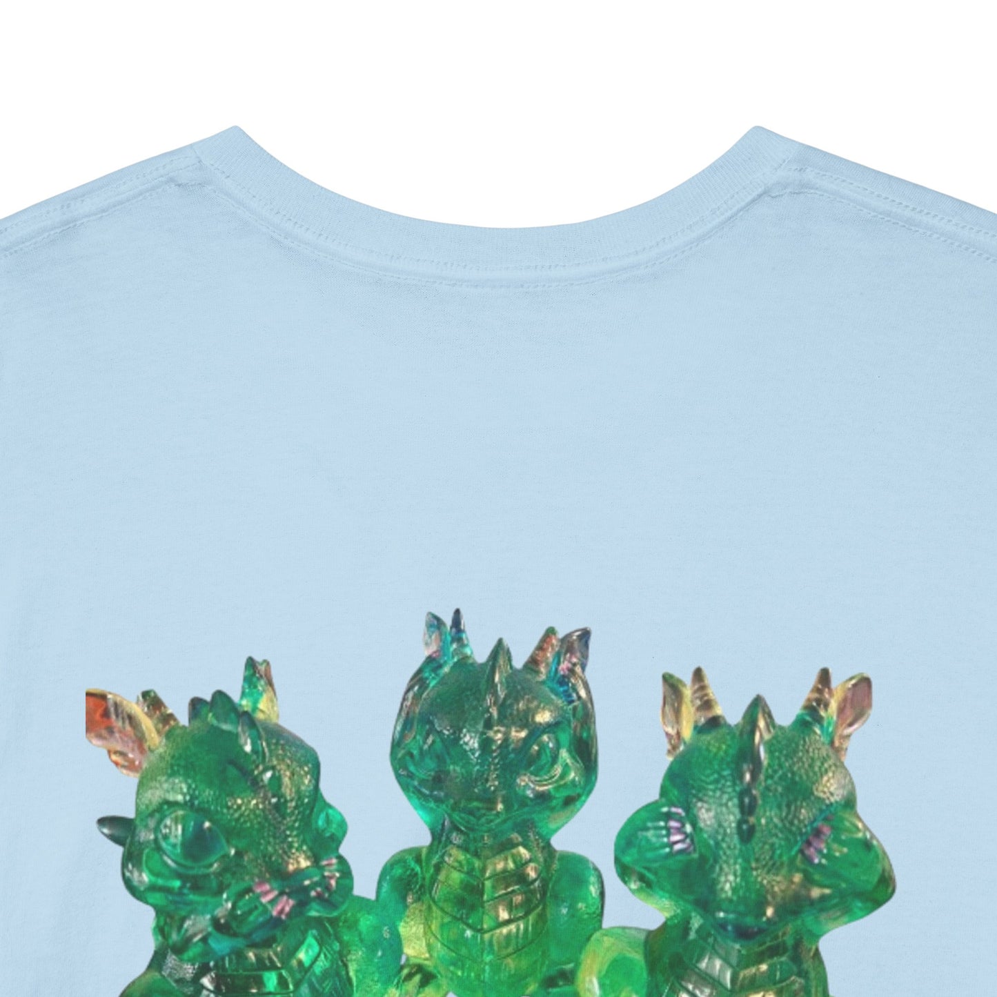 "Green speak/ hear/ see no evil dragons"