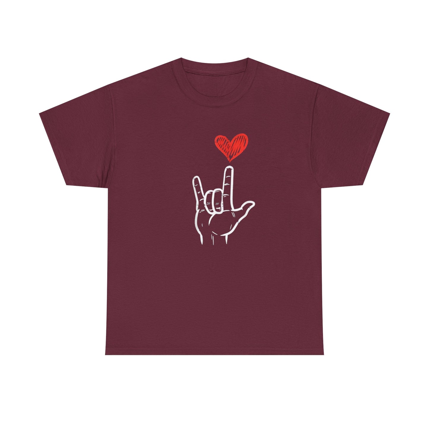 Valentines Day I Love You Hand Sign Heart Unisex T-Shirt, Gift for Him or Her, Valentines Tee, Love Gesture Graphic Tee, Romantic Shirt,