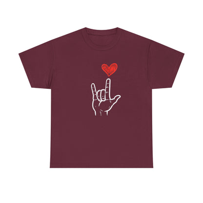 Valentines Day I Love You Hand Sign Heart Unisex T-Shirt, Gift for Him or Her, Valentines Tee, Love Gesture Graphic Tee, Romantic Shirt,