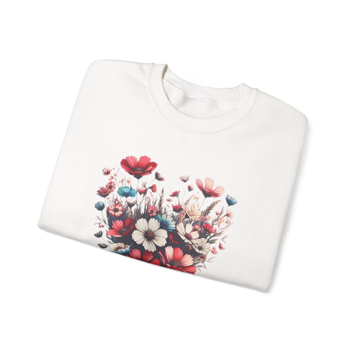 Heart Flowers Sweatshirt –Adventure Floral Nature Lover Gift