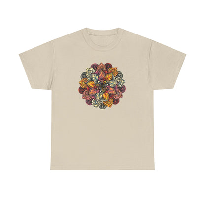 Mandala Floral Printed T Shirt, Women Casual Outdoorsy Tee for Glamping & Hiking, Adventure Shirt, Boho Style Top