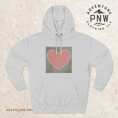 Retro Valentines Heart Hoodie, Cute Love Sweatshirt, Womens Valentines Hoodie, Teacher Mom Heart Hoodie, Vintage Three-Panel Fleece