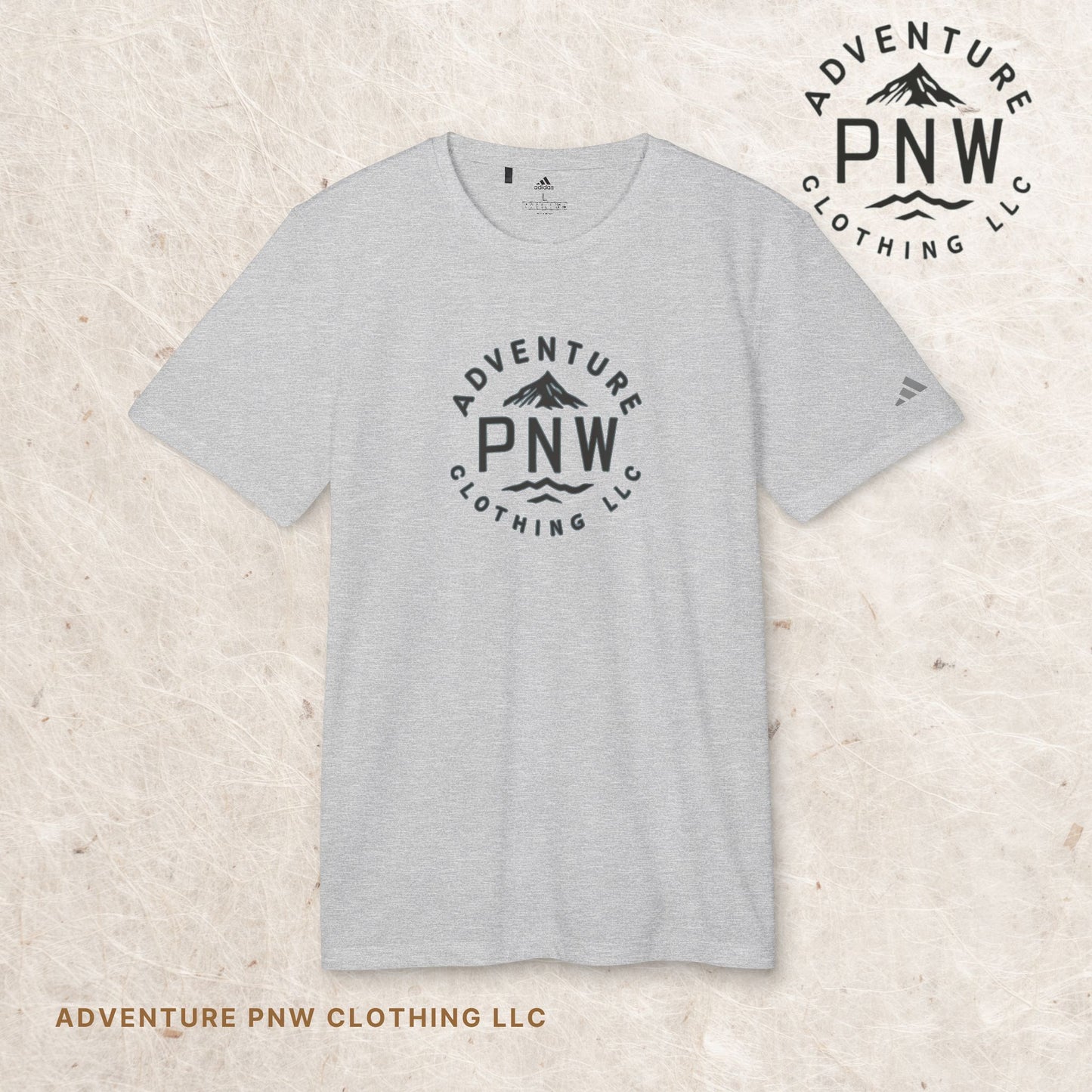 Adidas® Unisex PNW Black Logo Sport T-Shirt | Premium Comfort Athletic Adventure Mountains