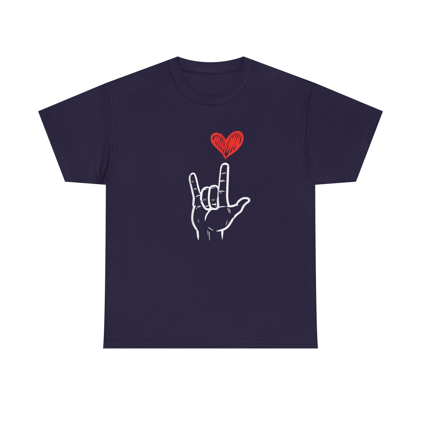 Valentines Day I Love You Hand Sign Heart Unisex T-Shirt, Gift for Him or Her, Valentines Tee, Love Gesture Graphic Tee, Romantic Shirt,