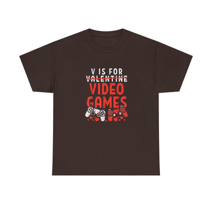 Funny Gamer Valentine Tee – Adventure V Is for Video Games