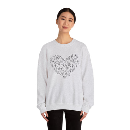 Floral Heart Adventure Sweatshirt – Valentine’s Gift for Her
