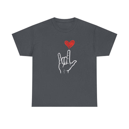 Valentines Day I Love You Hand Sign Heart Unisex T-Shirt, Gift for Him or Her, Valentines Tee, Love Gesture Graphic Tee, Romantic Shirt,