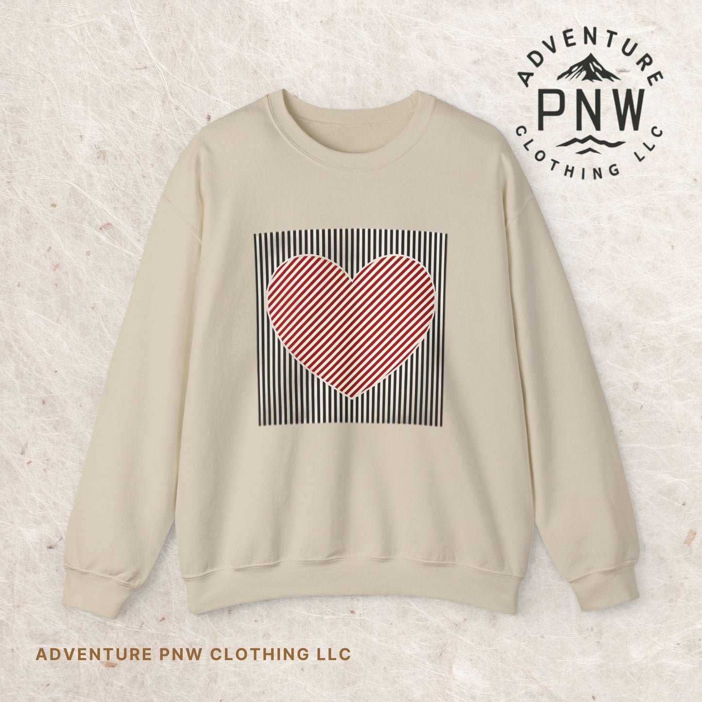Retro Heart Valentine Sweatshirt –Adventure Gift for Her
