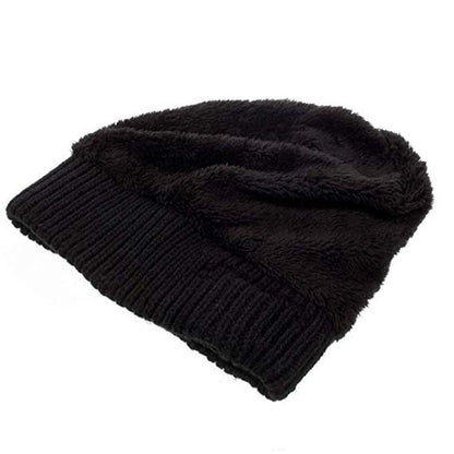 Warm knit flat cap