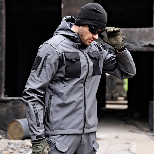 Tactical Soft Shell Jacket - Heavy-Duty Waterproof Outdoor Windbreaker with Multi-Pockets