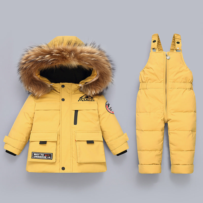 Children's Down Jacket Suit New Winter Baby Baby Down Jacket Two-piece Set