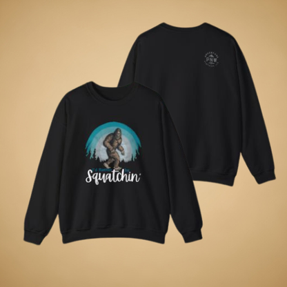 Squatchin Sweatshirt – Adventure Bigfoot Vintage Crewneck