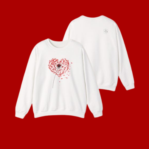 Adventure Dandelion Heart Valentine Sweatshirt – Unisex