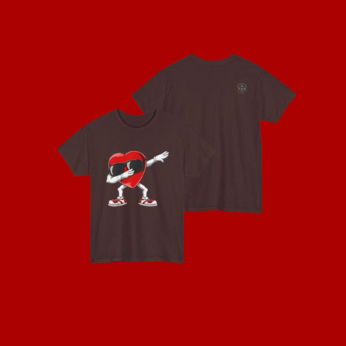 Dabbing Heart Valentine Tee – Adventure Unisex Shirt