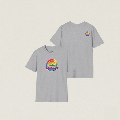 Pride PNW Mountain Tee – Rainbow Adventure