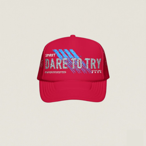 Dare to Try Trucker Hat –Adventure Embroidered Cap