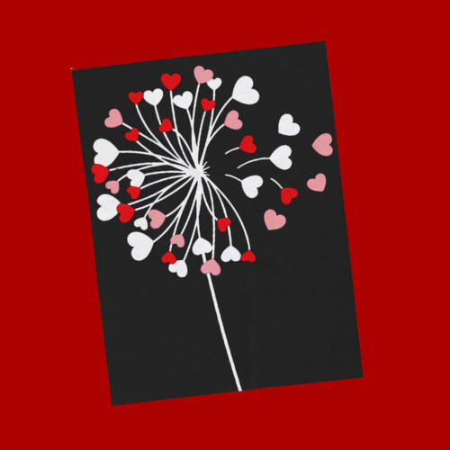 Adventure Dandelion Heart Plush Blanket – Valentine’s Day Gift