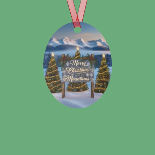 Adventure Merry Christmas Mountains Metal Ornament