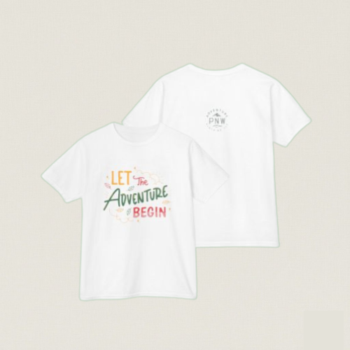Adventure Begins Christmas Kids Tee – Holiday Outfit