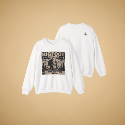 Bigfoot Retro Sweatshirt –Adventure Funny Sasquatch Crewneck