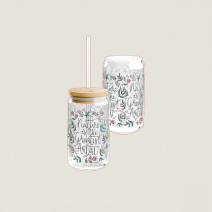 Adventure Floral Sipper Glass – Nature & Wildflower Valentine Gift