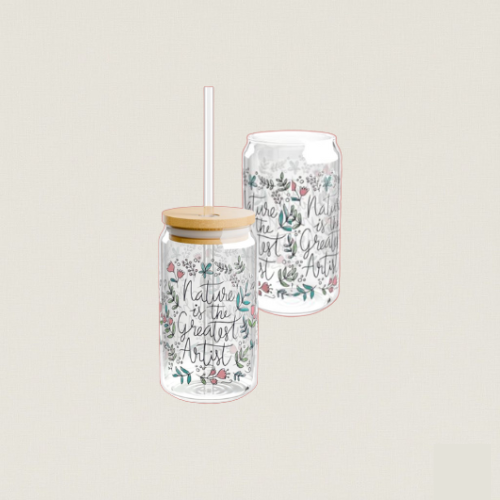 Adventure Floral Sipper Glass – Nature & Wildflower Valentine Gift