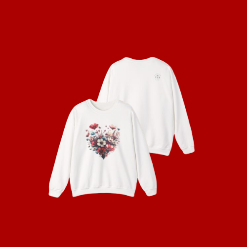 Heart Flowers Sweatshirt –Adventure Floral Nature Lover Gift