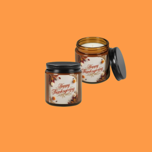 Thankful Harvest Soy Candle –Adventure Amber Jar, Thanksgiving Scent