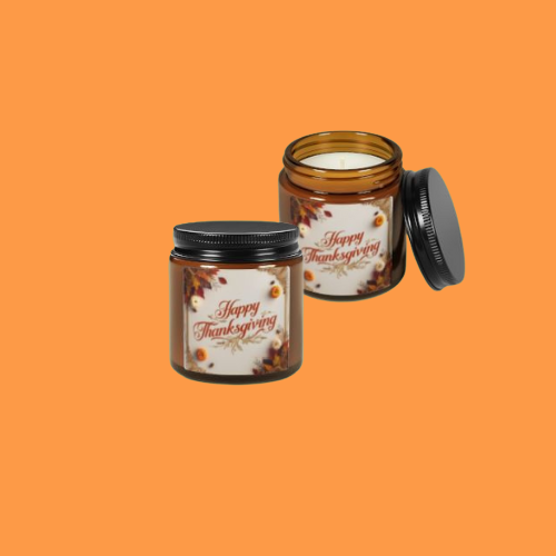 Adventure Thankful Harvest Soy Candle – Amber Jar, Thanksgiving Scent