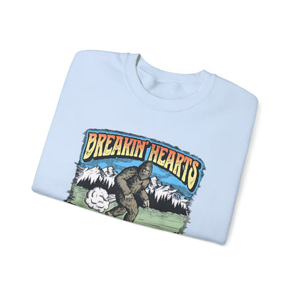 Breakin Hearts Rippin Farts Funny Sasquatch Bigfoot 80s Unisex Sweatshirt - Funny Gift, Bigfoot Lover, Funny Sweatshirt, Sasquatch Shirt,