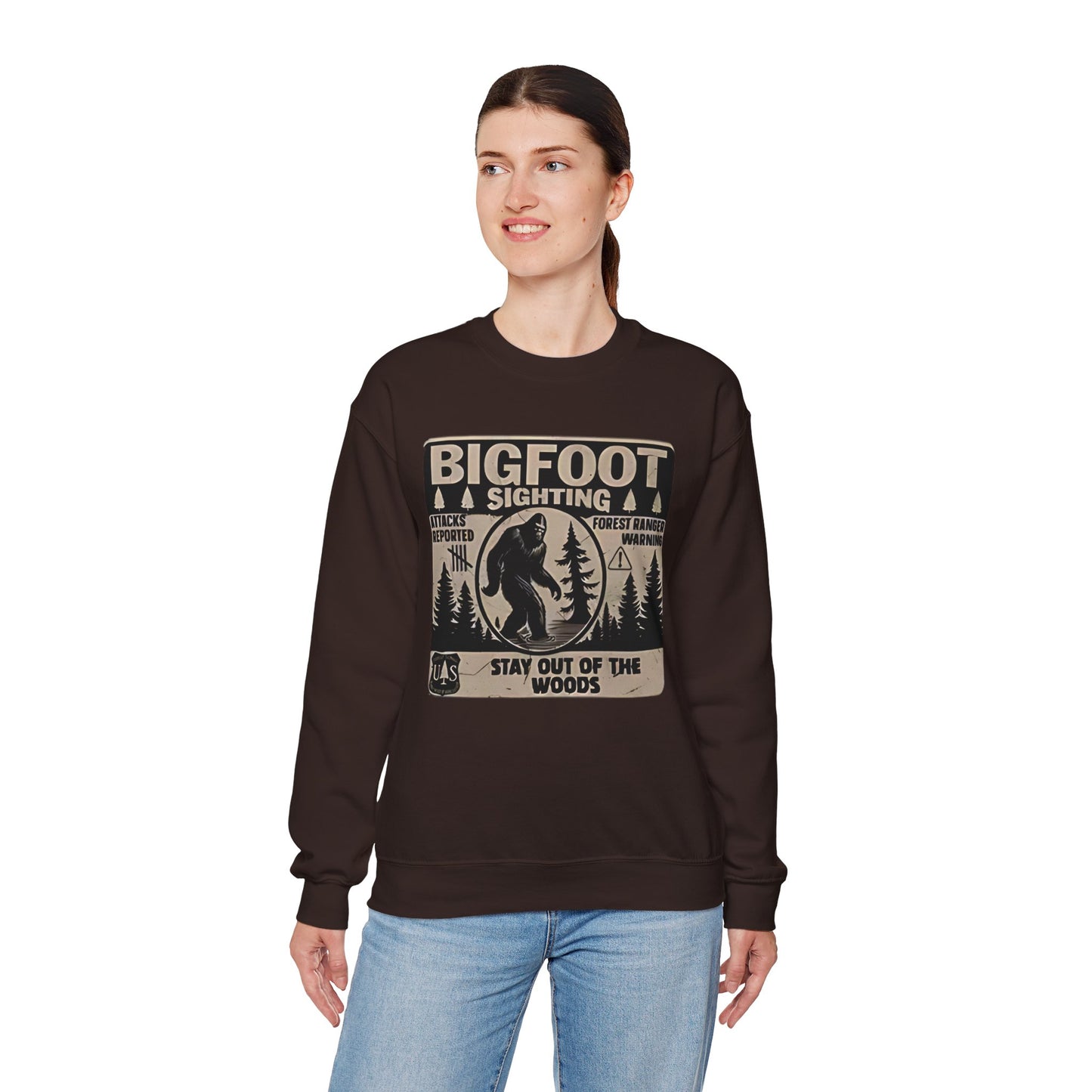 Bigfoot Retro Sweatshirt –Adventure Funny Sasquatch Crewneck