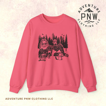 Funny Bigfoot Sasquatch Sweatshirt –Adventure Unisex Crewneck