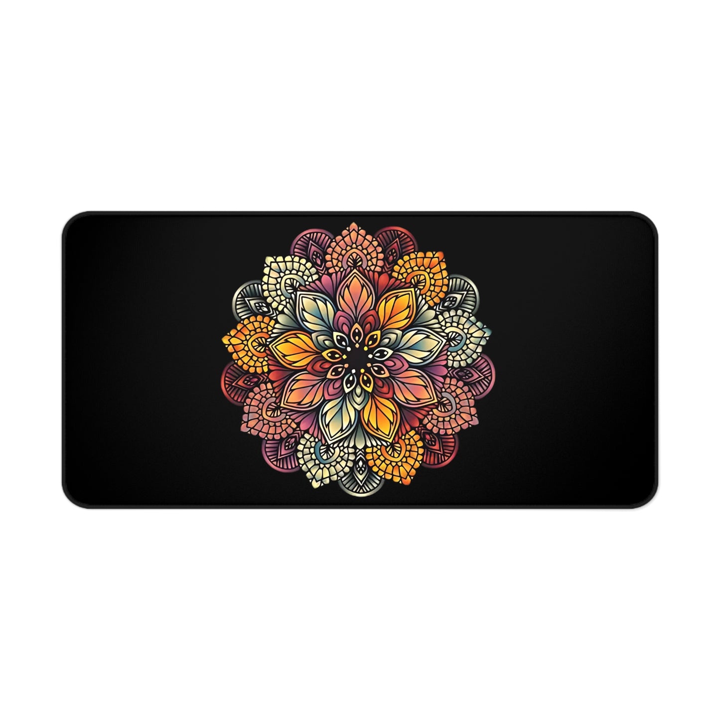 Desk Mat, Mandala Floral Printed Mouse Pad, Boho Style Desk Accessory, Natural Lover Gift, Office Decor, Work from Home Essential