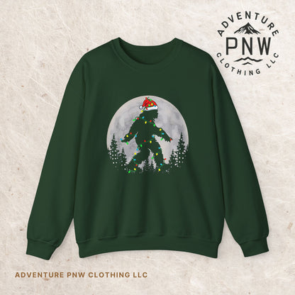 Bigfoot Santa Lights Sweatshirt –Adventure Funny Holiday Pullover
