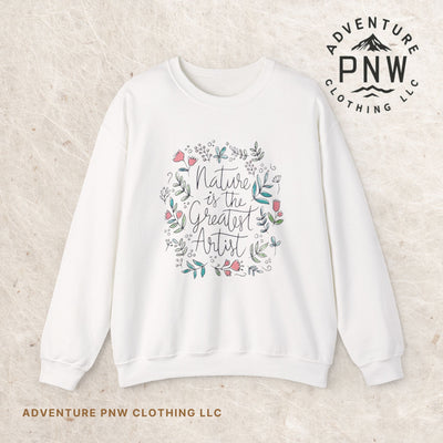 Nature Is The Greatest Artist Sweatshirt, Cute Flower Jumper, Wildflower Top, Floral Pullover, Valentine's Day Gift