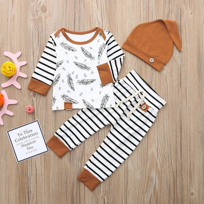 Cotton feather children's clothing 3 piece set