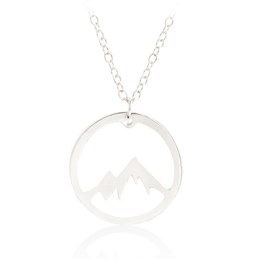 Mountain Pendant Necklace Gold Silver Minimalist Nature Snow Mountain Necklace For Women Men Fashion Adventure Jewelry Gift