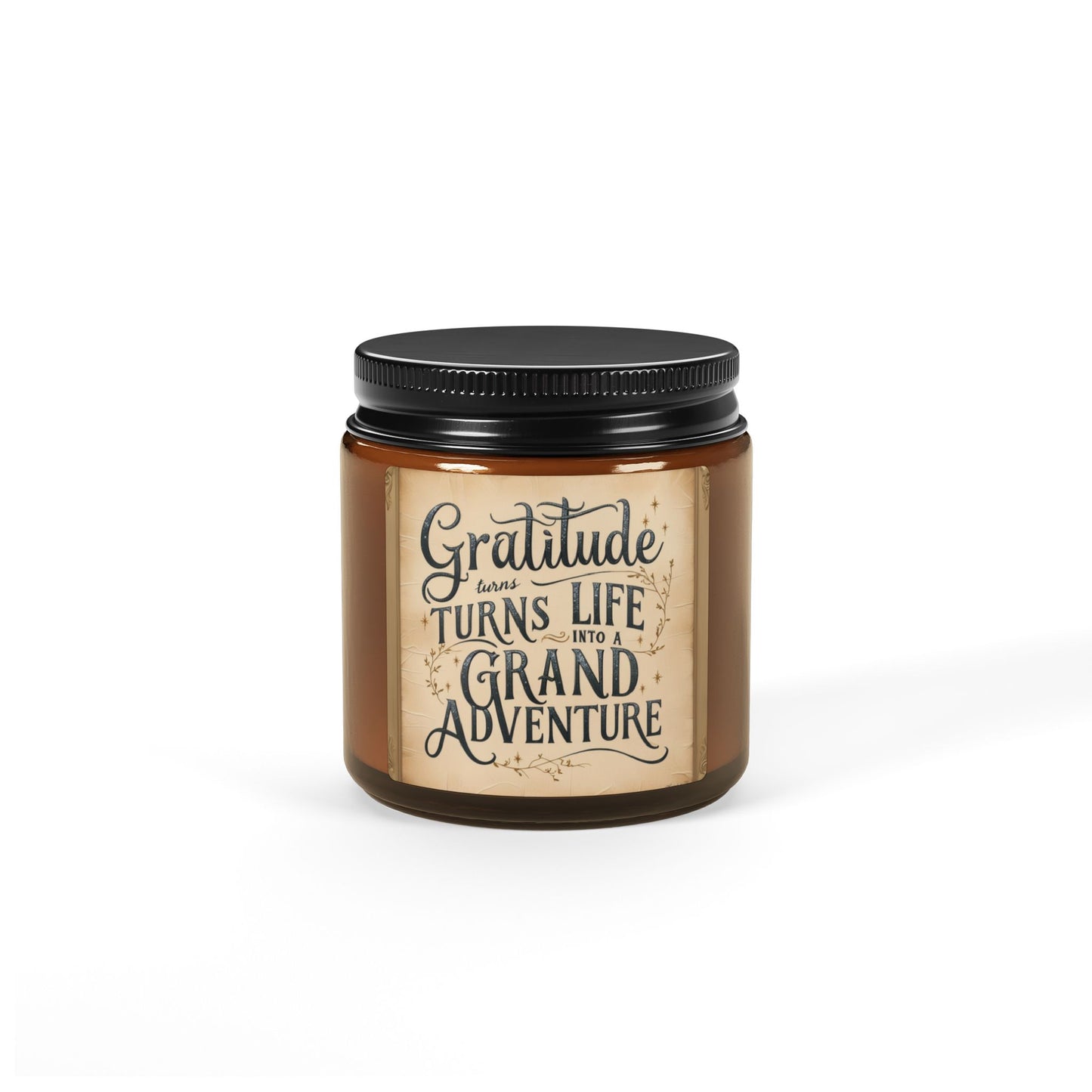 Thankful Harvest Scented Soy Candle in Amber Jar | Perfect for Thanksgiving Adventures | Scented Soy Candle (Multi-Size, Amber Jar)