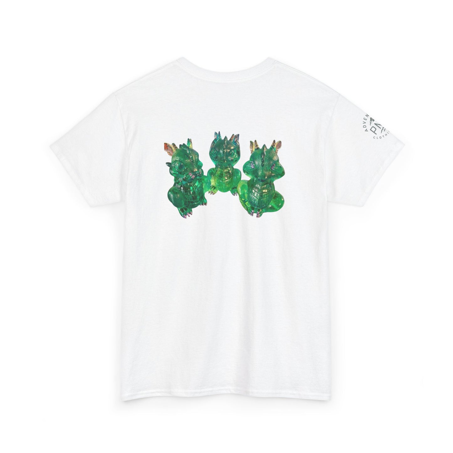 "Green speak/ hear/ see no evil dragons"