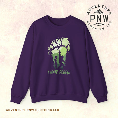 Funny Adventure Bigfoot & Alien “I Hate People” Sweatshirt