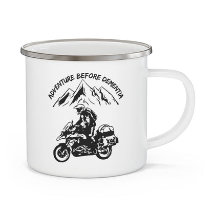 Enamel Camping Mug - Adventure Before Dementia - Great for Outdoor Enthusiasts, Hikers, Campers, Gifts for Nature Lovers - Travel Cup,