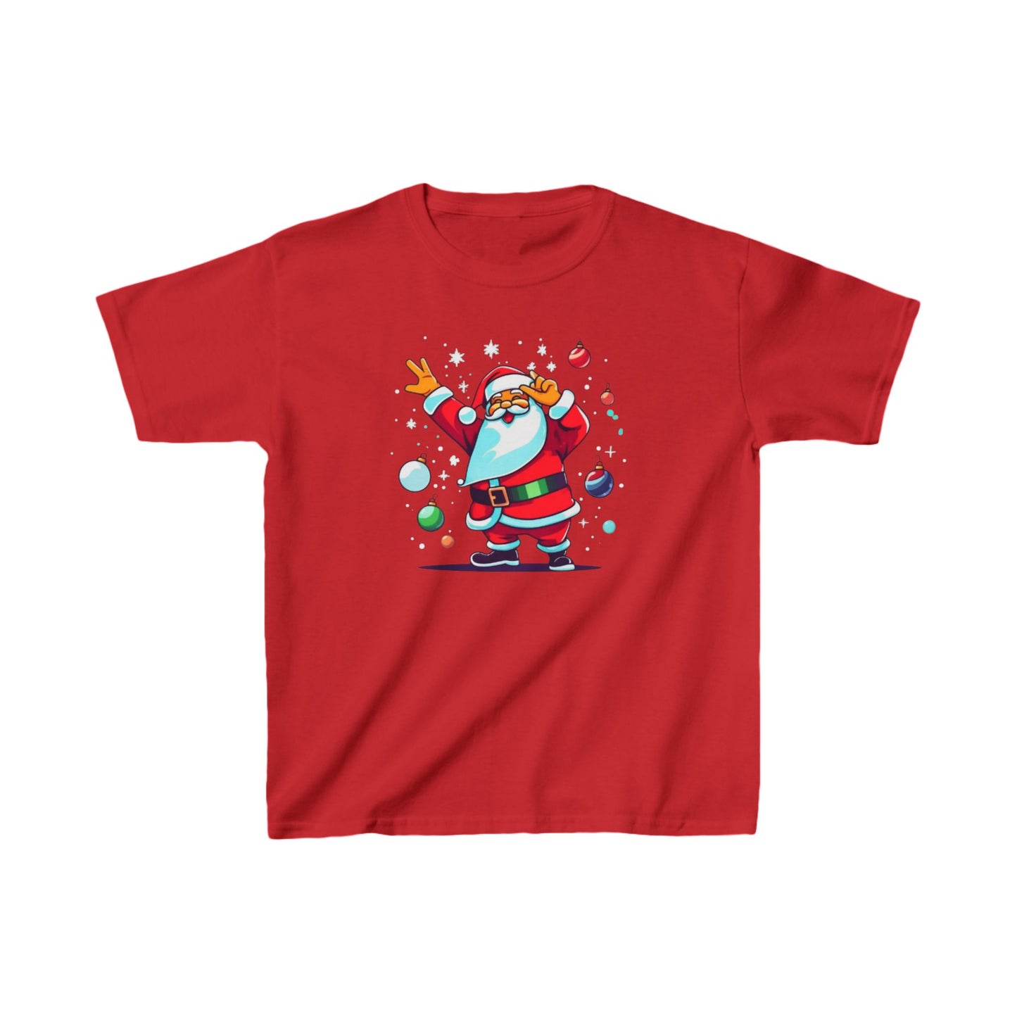 Dabbing Santa Christmas T-shirt | Kids Heavy Cotton™ Tee | Christmas Adventure Outfit